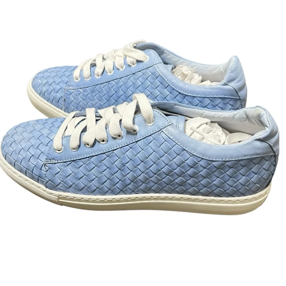 New Mens Diverso London Cornflower Blue Dip Dye Woven Low Top Sneakers 42‎ 8